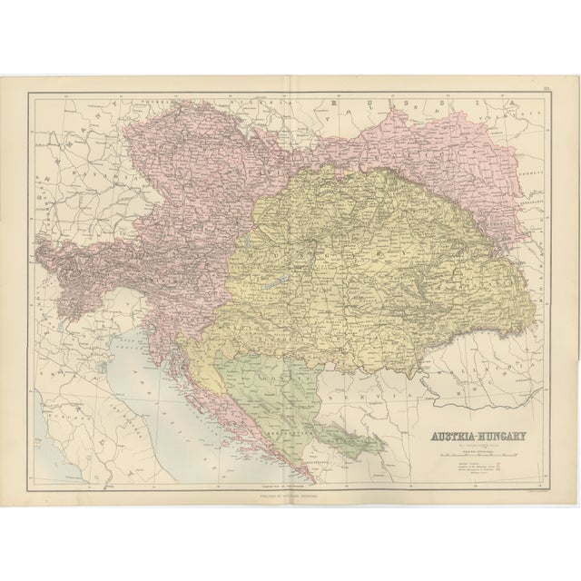 Antique Austria-Hungary Map from Bartholomew, 1884 For Sale - Image 10 of 10