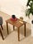 Brass Vintage Mid-Century Modern Wood Side Table With Brass Corner Accents For Sale - Image 8 of 8