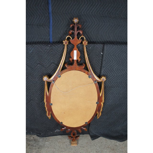 1990s Maitland Smith Adams Style Parcel Gilt Neoclassical Carved Mahogany Mirror For Sale - Image 11 of 11
