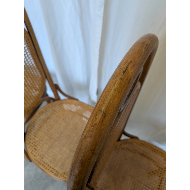 Vintage Bentwood Cane Dining Chairs, 1970s, Set of 6 For Sale - Image 11 of 18