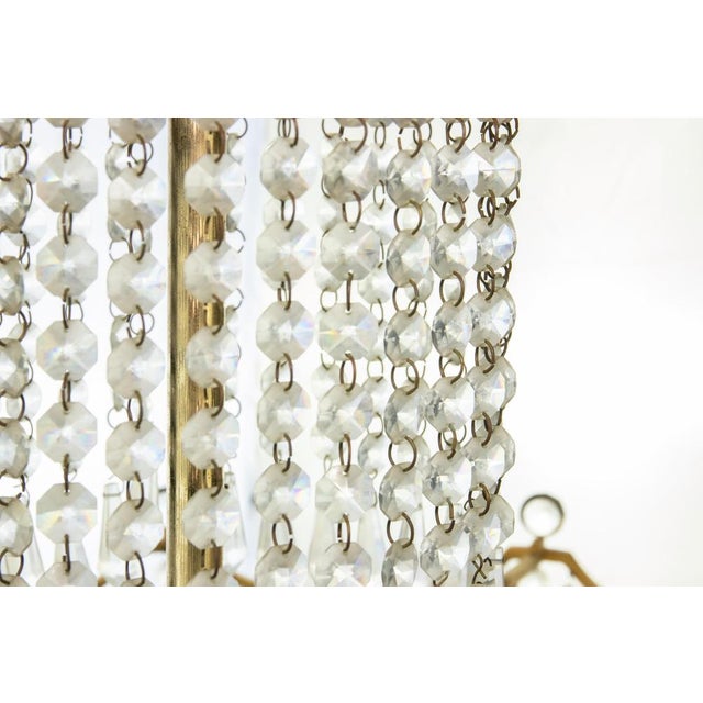 Vintage Crystal Drops Chandelier, Italy, 1970s For Sale - Image 4 of 5