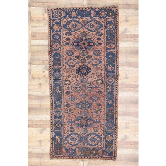 Rose Vintage Persian Soumak Rug, 05'00 X 10'10 For Sale - Image 8 of 9