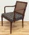 Vintage Faux Bamboo Cane Back Upholstered Seat Arm Chair For Sale - Image 4 of 9