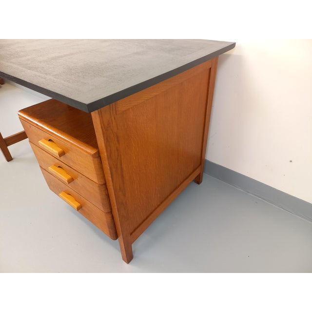 1960s Vintage Desk in Oak, 1960s For Sale - Image 5 of 18