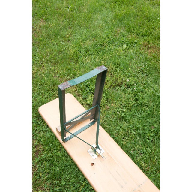 Folding German Picnic Table Set with Benches, Wood and Metal, 1970s For Sale - Image 12 of 13