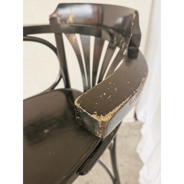 Wood Mid-Century Black Bentwood Bar Chair in the style of Thonet, 1970s For Sale - Image 7 of 18