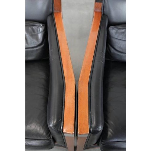 Black Art Deco Decoforma Series Armchairs in Black Leather from Schuitema, Set of 2 For Sale - Image 8 of 18