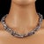 Metal Two Strand Translucent Iolite Necklace With Silver Accents For Sale - Image 7 of 8