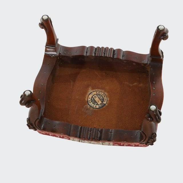 Late 19th Century French Louis XIV Upholstered Carved Walnut Footstool C1880 For Sale - Image 5 of 6