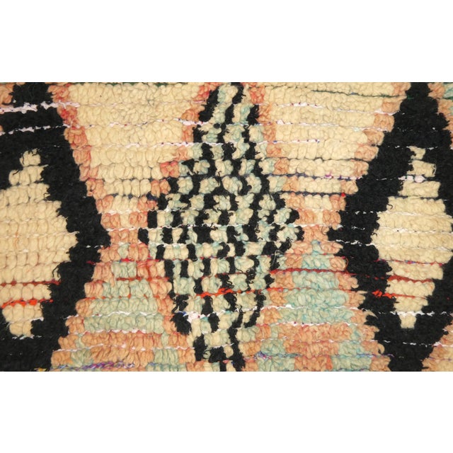 1970s Midcentury Boujad Abstract Wool Runner 2.8 X 10.2 For Sale - Image 5 of 10