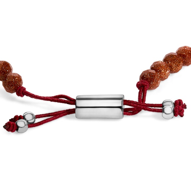 Contemporary Sterling Silver Sand Bead Station Bracelet Bolo For Sale - Image 3 of 5