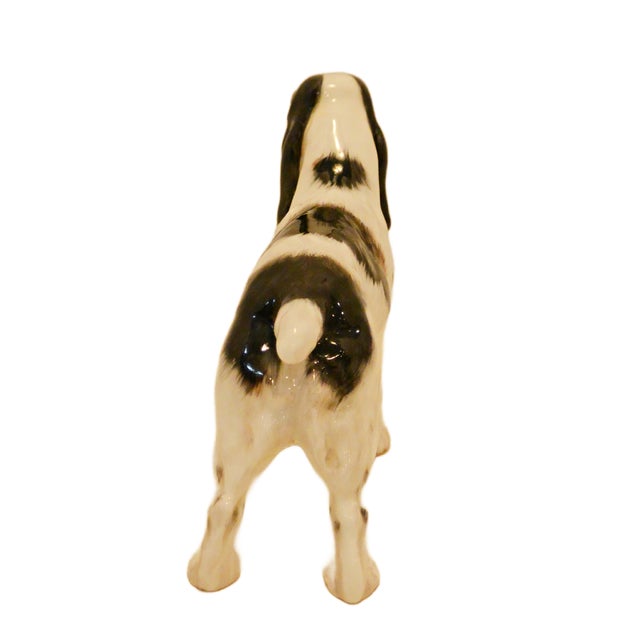 Ceramic Royal Doulton Cocker Spaniel Hn 1078 – Antique Frederick Daws Design – Black & White Parti-Color, C. 1930s-40s For Sale - Image 7 of 9