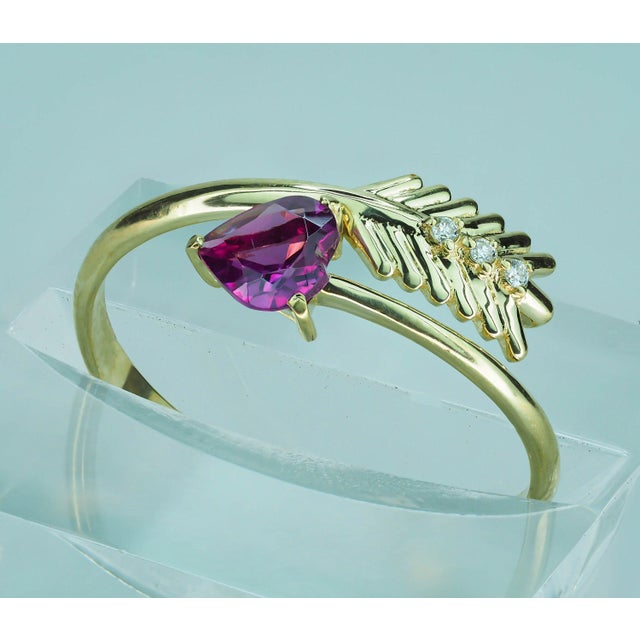 Heart and Arrow Ring Heart Garnet Ring For Sale - Image 6 of 9