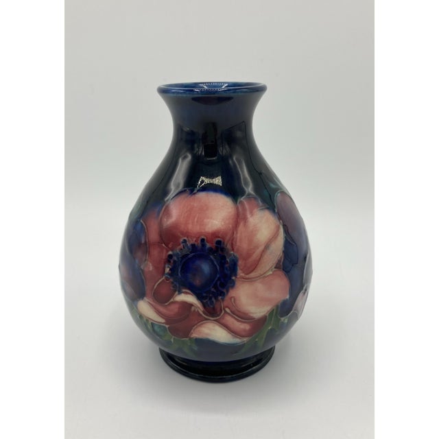 Mid-Century Modern Vintage Moorcroft Small Bud Vase Anemones For Sale - Image 3 of 6