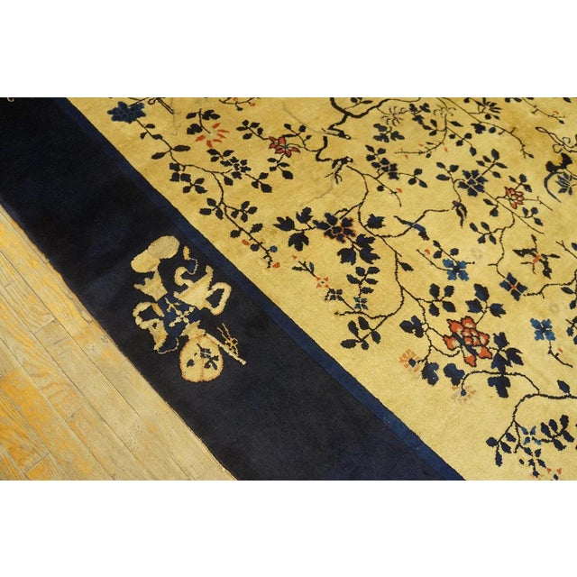 Beige 1920s Beige Tree-of-Life Antique Chinese Peking Rug 9' 3'' X 11' 6'' Knotted Wool Carpet For Sale - Image 8 of 12