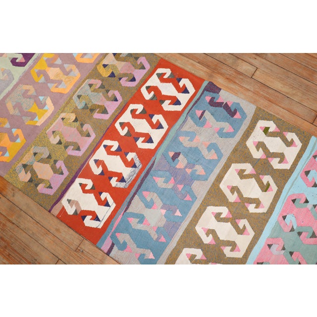 Textile Early 21st Century Turkish Kilim Runner - 2'8" x 10' For Sale - Image 7 of 18