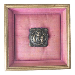 Early 20th Century 830 Silver Norwegian Religious Pin in Frame Attributed to Henrik Moller For Sale
