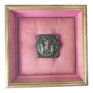 Early 20th Century 830 Silver Norwegian Religious Pin in Frame Attributed to Henrik Moller