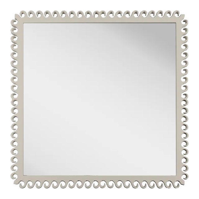 Fleur Home Carnival Gras Square Mirror in Useful Gray, 49x49 For Sale