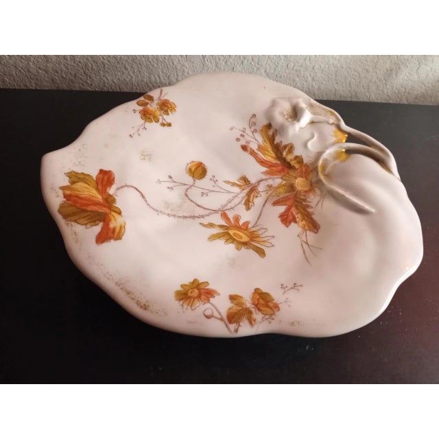 Antique White 1950s Limoges France Leaf Trinket Dish For Sale - Image 8 of 8