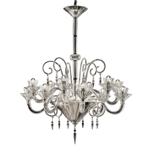 Huge Imperial Trasparent "Rigadin" Murano Glass Chandelier