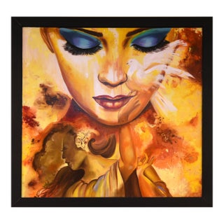 Golden Dreams Acrylic Painting by Lily For Sale