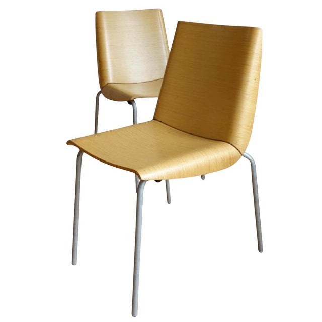Bent Plywood Millefoglie Stacking Chair by Cisotti & Laube for Plank, Italy, 1990s, Set of 4 For Sale - Image 4 of 9