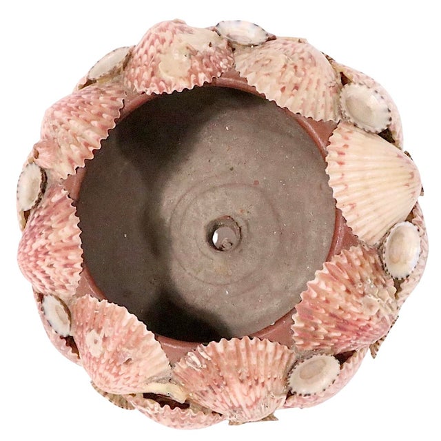 Folk Art Vintage Decorative Shell Bowl For Sale - Image 3 of 10