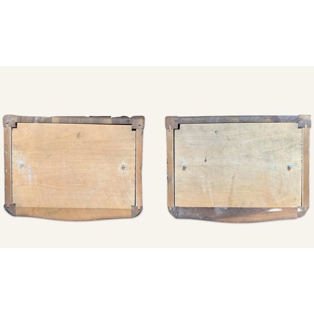 Pair of 20th Century French Napoleon 3rd Style Marquetry Side Tables With Marble Tops For Sale - Image 4 of 10