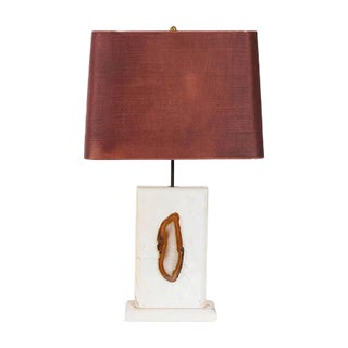 Marble Table Lamp with Agate, 1970s For Sale