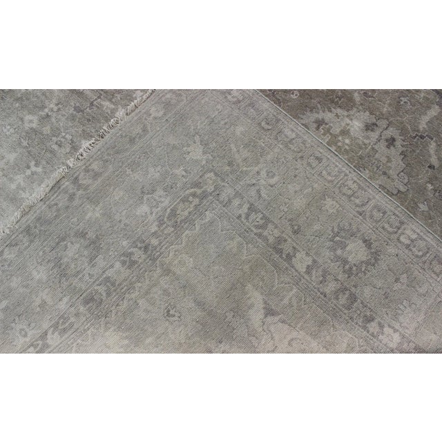 Modern Oushak Light Colored Rug in Taupe by Keivan Woven Arts For Sale In Atlanta - Image 6 of 7