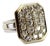 White Gold Ring with Brilliant-Cut Diamonds and Cut-Out Corners For Sale