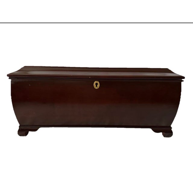 Brown Vintage Early 21st Century Dark Wood Tea Chest/Storage Box For Sale - Image 8 of 10