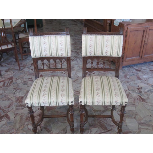 Antique French Dining Chairs in Walnut, Set of 6 For Sale - Image 12 of 13