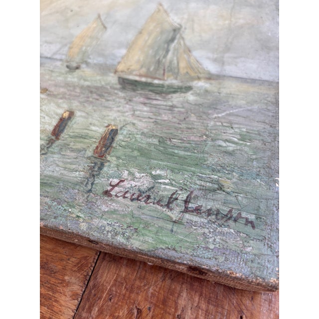Original 19th Century French Impressionist Moody Maritime Seascape – Oil on Canvas For Sale - Image 14 of 15