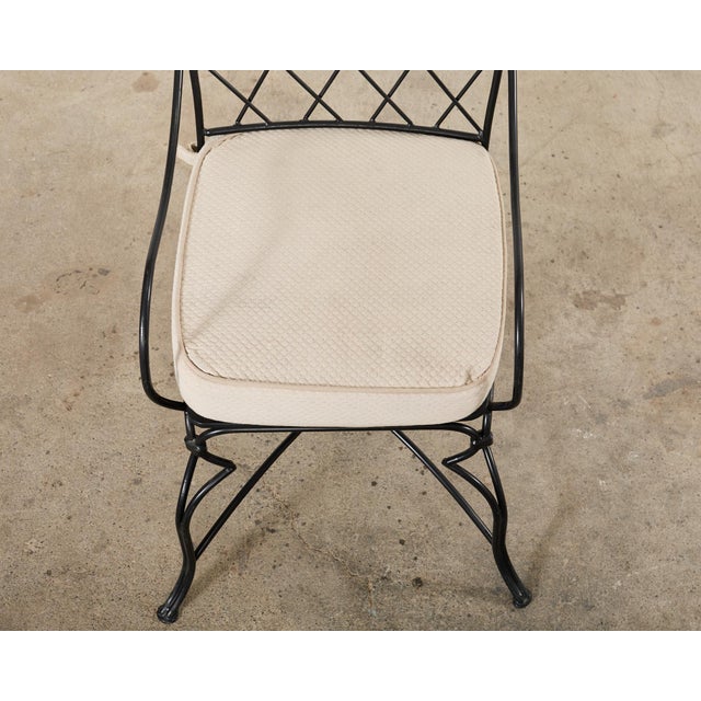 Wood Set of Fourteen Maison Jean Croisillon Iron Garden Dining Chairs For Sale - Image 7 of 12