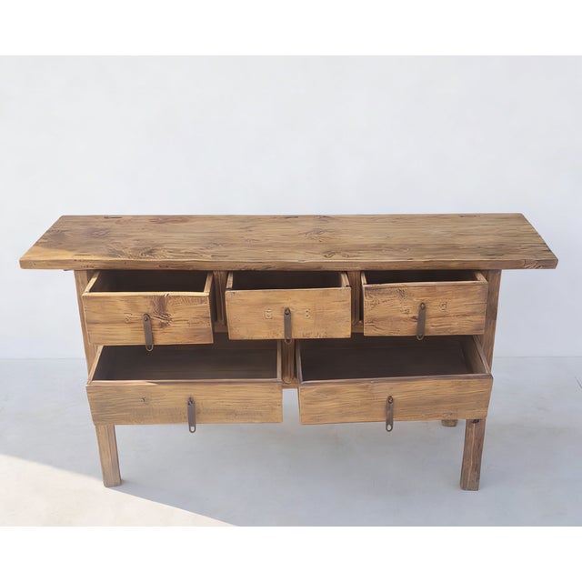 Antique Chinese Console Table With Five Drawers For Sale - Image 13 of 14
