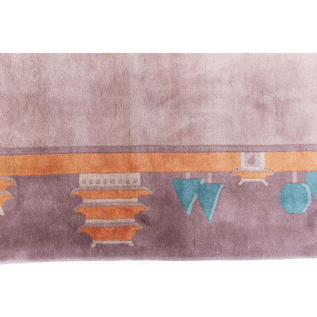 Doris Leslie Blau Vintage Chinese Abstract Pale Sand Hand-Knotted Wool Rug For Sale In New York - Image 6 of 7