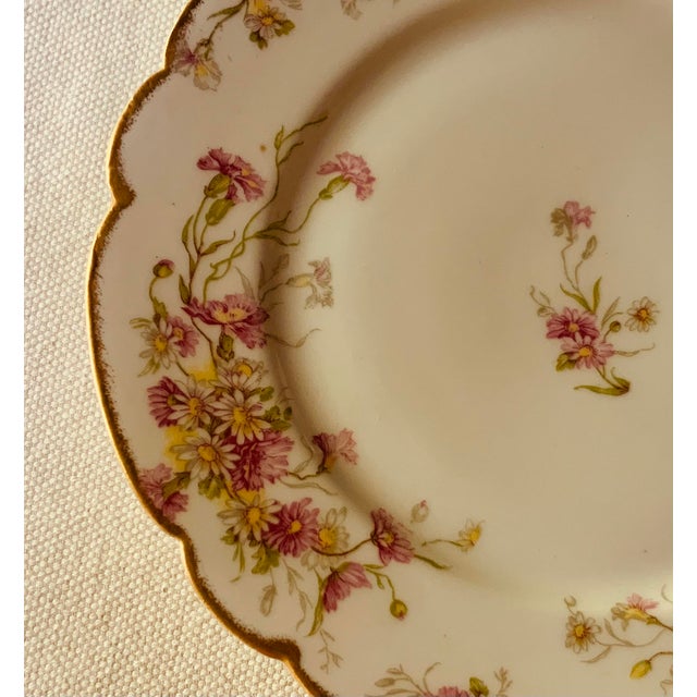 Limoges Floral Soufflé Bowl With Underplate, Gilt Scalloped Rim | Elite Works | C. 1900 For Sale - Image 11 of 18