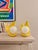 Pair of bright yellow ceramic bedside lamps. In excellent condition - no chips or cracks. 1980s. Rewired. Dimensions: H25...
