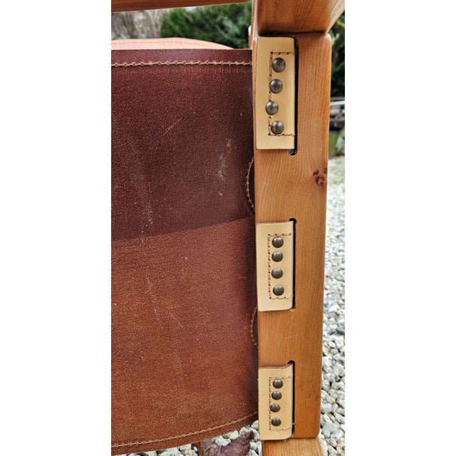 Set of Chairs in Elm and Cream Leather from Maison Regain For Sale - Image 5 of 16