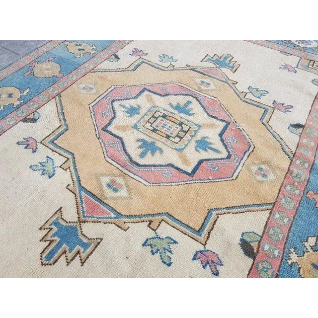 1960s 1960s Floral Design Wool Area Rug For Sale - Image 5 of 11