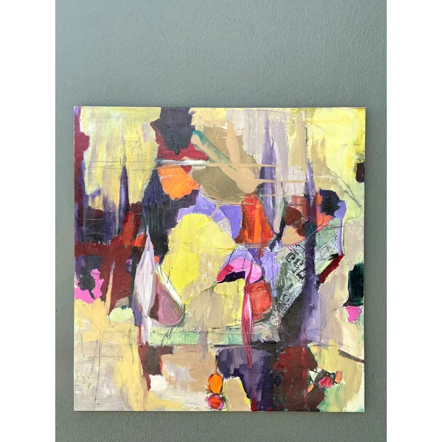 Contemporary Vintage Abstract Expressionist Oil Painting on Canvas For Sale - Image 3 of 14