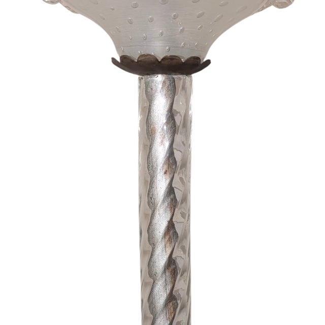 Metal Murano Glass Chandelier with Brass Finishes from Barovier & Toso, 1940s For Sale - Image 7 of 10