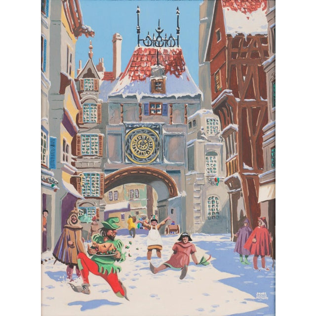 Signed lower right, 'James March Phillips' (American, 1913-1981) and painted circa 1965. Displayed in an original card mat...