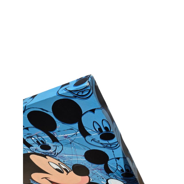 Vintage Original Steve Kaufman Sak Double Mickey Mouse Pop Art Painting For Sale In Philadelphia - Image 6 of 18