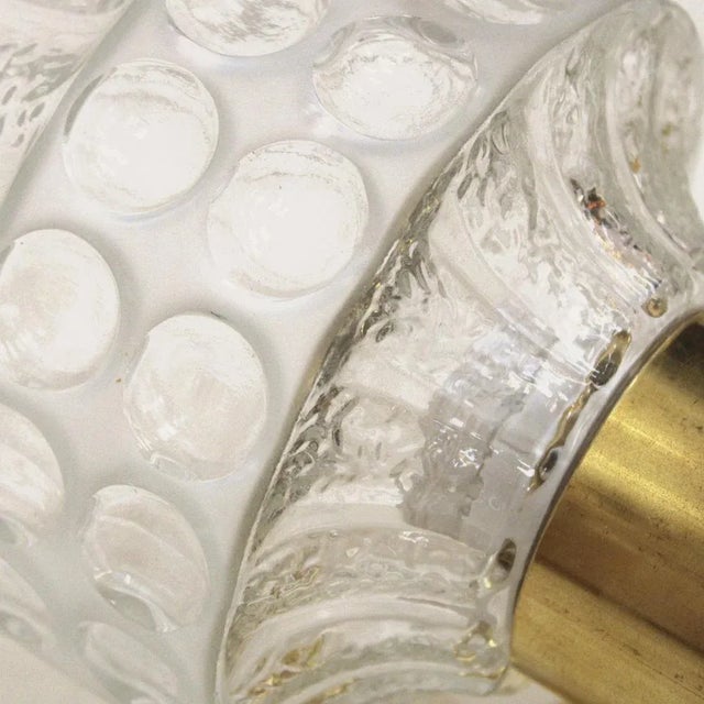 Mid-Century Italian Modern Style Murano Glass and Brass Sconces, Set of 2 For Sale - Image 4 of 6