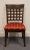 Late 20th Century Set of 4 High End Asian Inspired Contemporary Modern Window Pane Back Dining Side Chairs For Sale - Image 5 of 13
