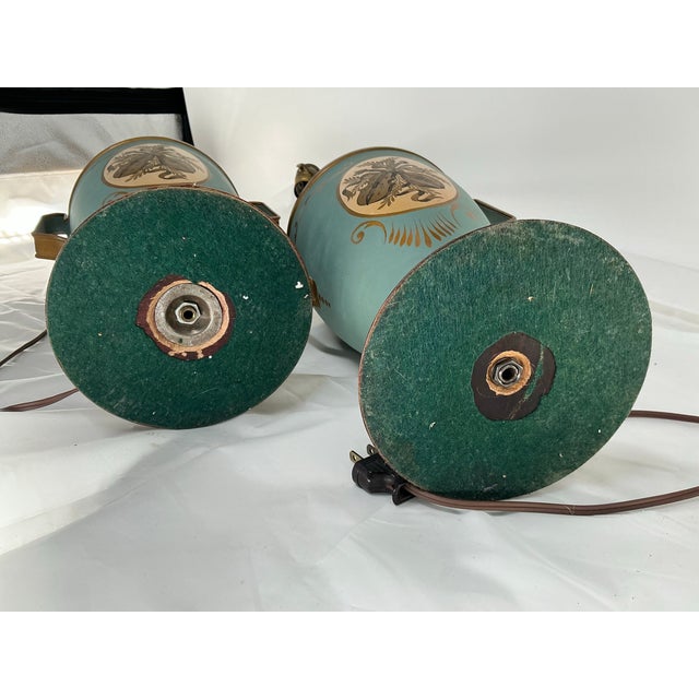 Antique French Neo-Classical Urn-Shaped Hand Painted Lamps, Pair. For Sale - Image 12 of 12