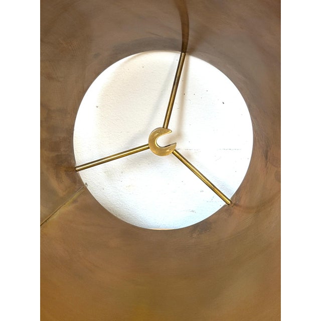 Late 20th Century French Modern Brass & Parchment Enamel Lamp Shades, Style of Royère - a Pair For Sale In West Palm - Image 6 of 14